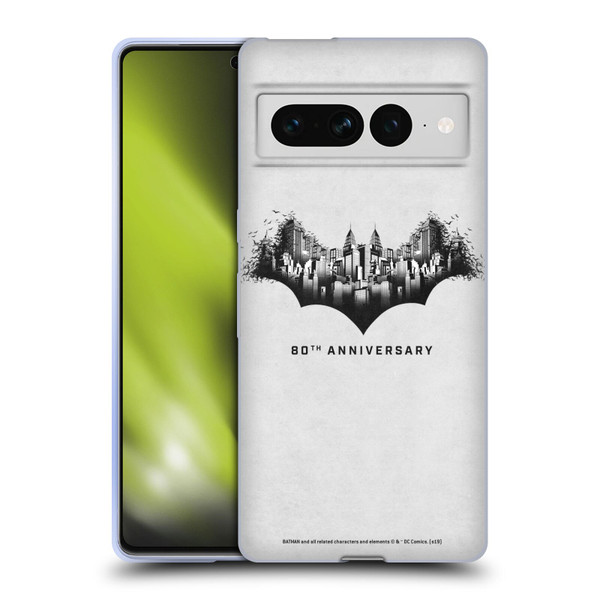 Batman DC Comics 80th Anniversary Logo Gotham Soft Gel Case for Google Pixel 7 Pro