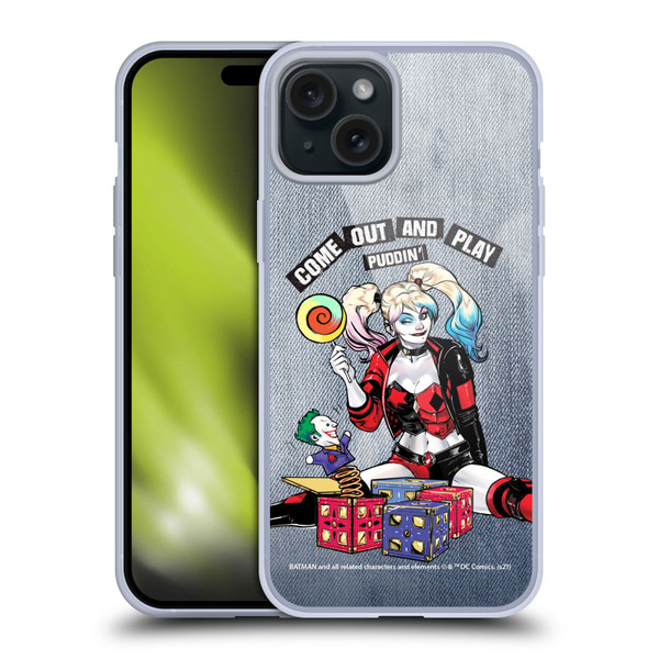 Batman DC Comics Harley Quinn Graphics Toys Soft Gel Case for Apple iPhone 15 Plus