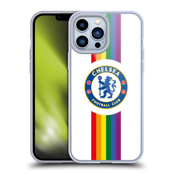 Chelsea Football Club PRIDE CREST Vertical White Soft Gel Case for Apple iPhone 13 Pro Max