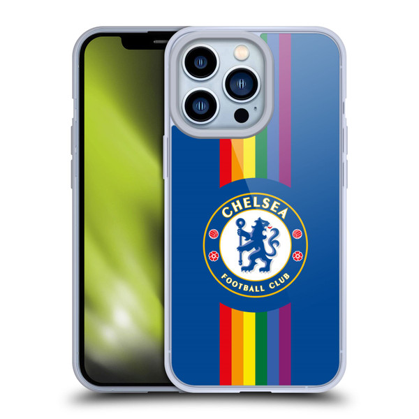 Chelsea Football Club PRIDE CREST Vertical Blue Soft Gel Case for Apple iPhone 13 Pro