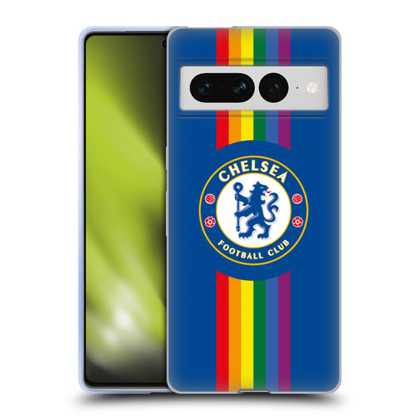Chelsea Football Club PRIDE CREST Vertical Blue Soft Gel Case for Google Pixel 7 Pro