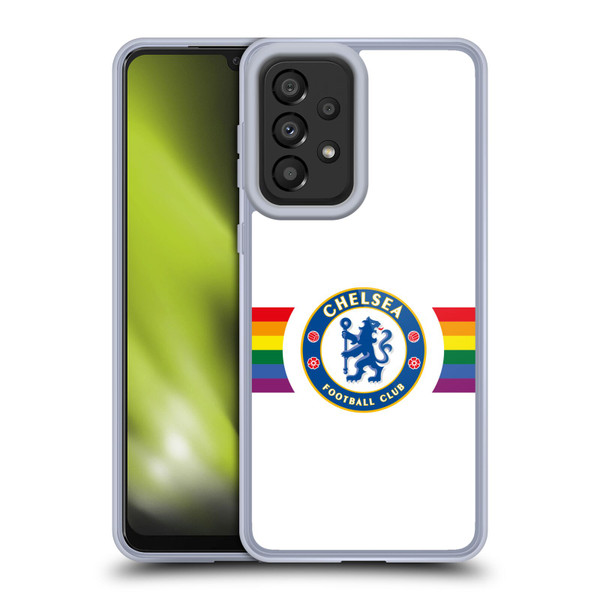 Chelsea Football Club PRIDE CREST Horizontal White Soft Gel Case for Samsung Galaxy A33 5G (2022)