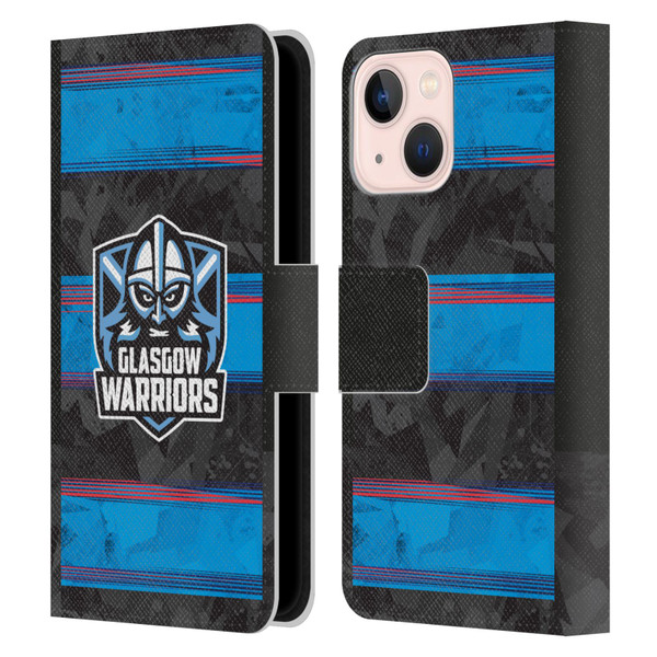 Glasgow Warriors 2025/26 Crest Kit EU Leather Book Wallet Case Cover For Apple iPhone 13 Mini