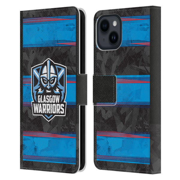 Glasgow Warriors 2025/26 Crest Kit EU Leather Book Wallet Case Cover For Apple iPhone 15