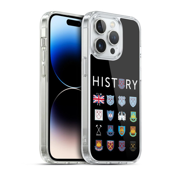 West Ham United FC Crest History Pattern 1 Soft Gel Case for Apple iPhone 13 Pro & MagSafe