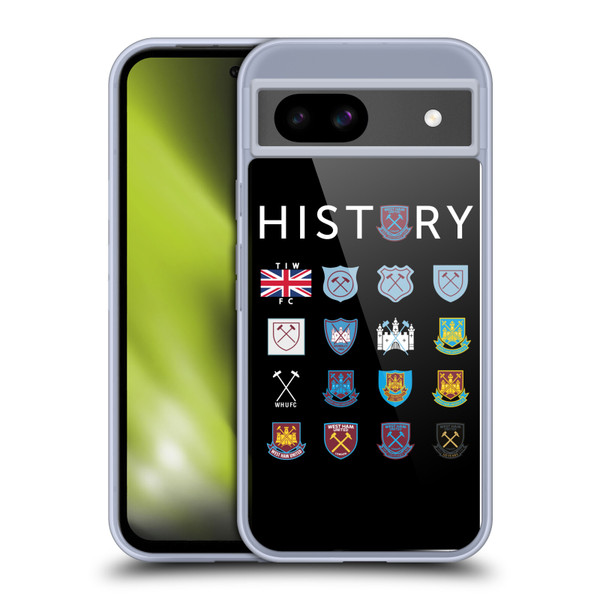 West Ham United FC Crest History Pattern 1 Soft Gel Case for Google Pixel 8a