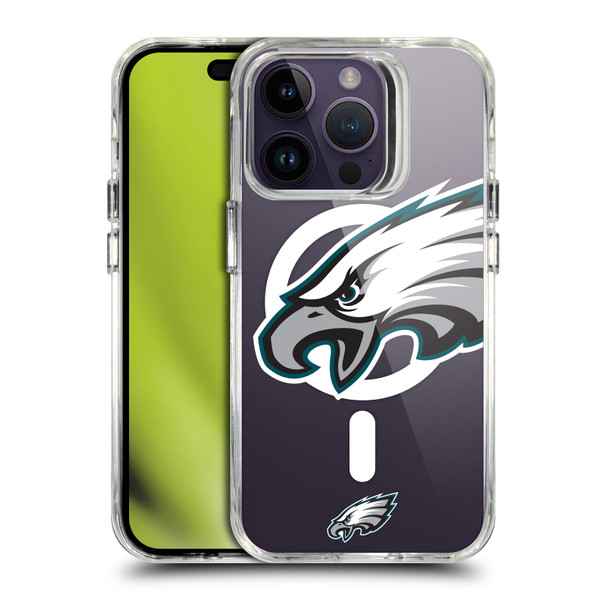 NFL Philadelphia Eagles Oversized SHOCKPROOF BUMPER CASE COMPATIBLE WITH Apple iPhone 14 Pro & MAGSAFE