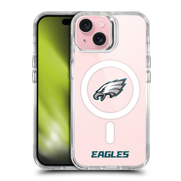 NFL Philadelphia Eagles Logo SHOCKPROOF BUMPER CASE COMPATIBLE WITH Apple iPhone 15 & MAGSAFE