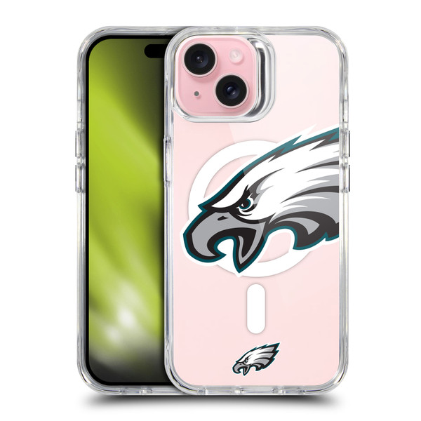 NFL Philadelphia Eagles Oversized SHOCKPROOF BUMPER CASE COMPATIBLE WITH Apple iPhone 15 & MAGSAFE