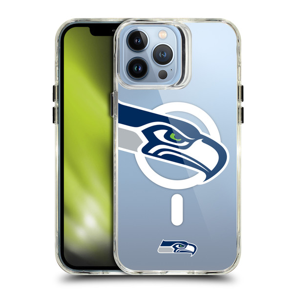 NFL Seattle Seahawks Oversized SHOCKPROOF BUMPER CASE COMPATIBLE WITH Apple iPhone 13 Pro Max & MAGSAFE