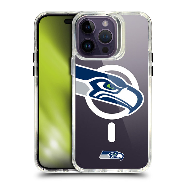 NFL Seattle Seahawks Oversized SHOCKPROOF BUMPER CASE COMPATIBLE WITH Apple iPhone 14 Pro Max & MAGSAFE