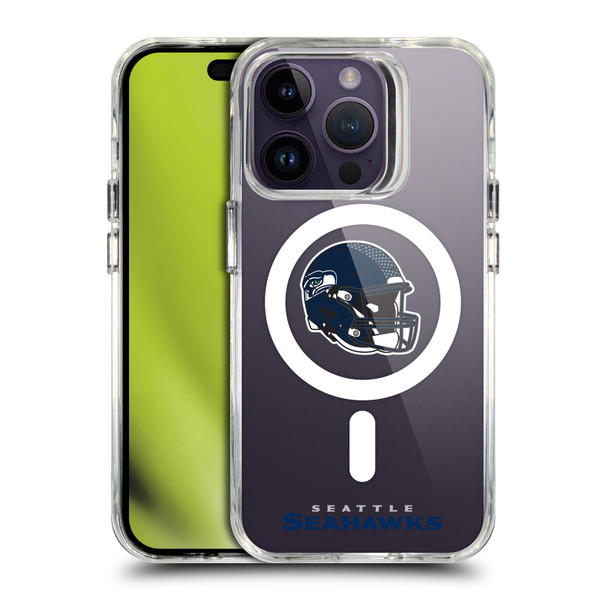 NFL Seattle Seahawks Helmet Logotype SHOCKPROOF BUMPER CASE COMPATIBLE WITH Apple iPhone 14 Pro & MAGSAFE