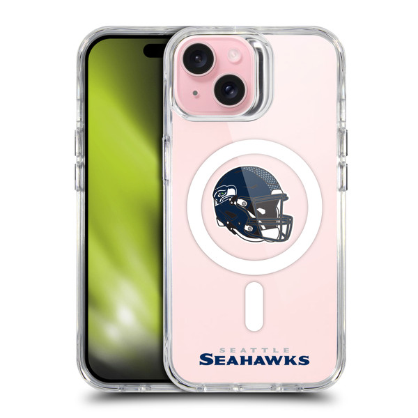 NFL Seattle Seahawks Helmet Logotype SHOCKPROOF BUMPER CASE COMPATIBLE WITH Apple iPhone 15 & MAGSAFE