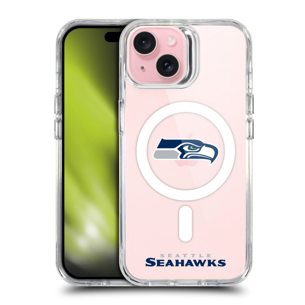 NFL Seattle Seahawks Logo SHOCKPROOF BUMPER CASE COMPATIBLE WITH Apple iPhone 15 & MAGSAFE