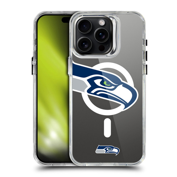 NFL Seattle Seahawks Oversized SHOCKPROOF BUMPER CASE COMPATIBLE WITH Apple iPhone 15 Pro Max & MAGSAFE