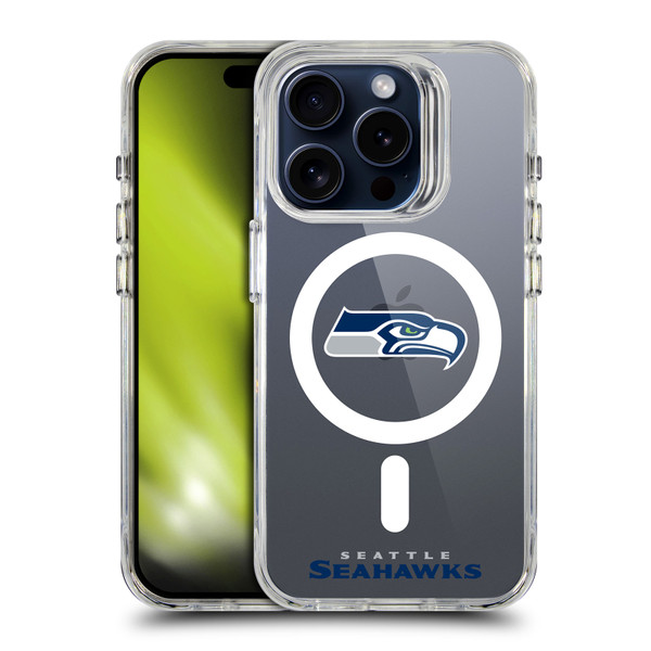 NFL Seattle Seahawks Logo SHOCKPROOF BUMPER CASE COMPATIBLE WITH Apple iPhone 15 Pro & MAGSAFE