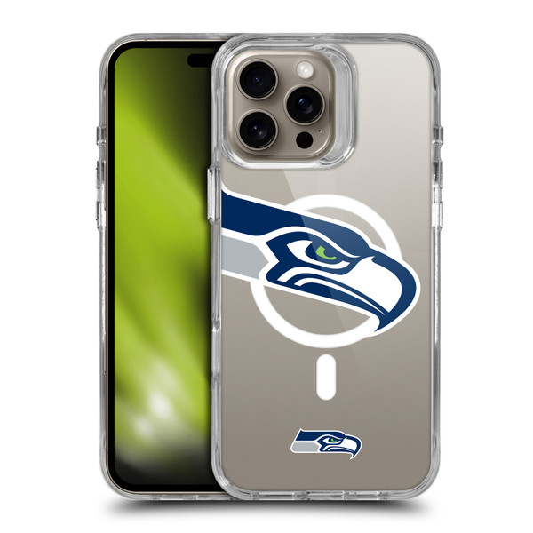 NFL Seattle Seahawks Oversized SHOCKPROOF BUMPER CASE COMPATIBLE WITH Apple iPhone 16 Pro Max & MAGSAFE