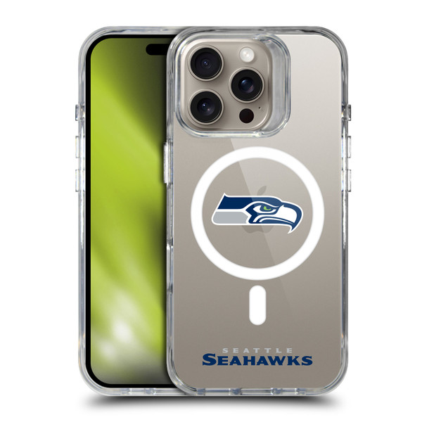 NFL Seattle Seahawks Logo SHOCKPROOF BUMPER CASE COMPATIBLE WITH Apple iPhone 16 Pro & MAGSAFE