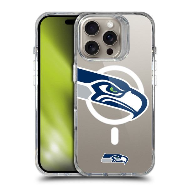 NFL Seattle Seahawks Oversized SHOCKPROOF BUMPER CASE COMPATIBLE WITH Apple iPhone 16 Pro & MAGSAFE