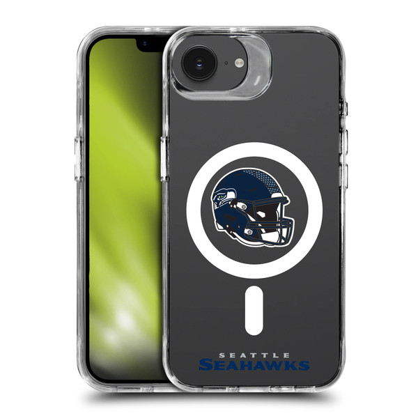 NFL Seattle Seahawks Helmet Logotype SHOCKPROOF BUMPER CASE COMPATIBLE WITH Apple iPhone 16e / Apple iPhone 17e & MAGSAFE