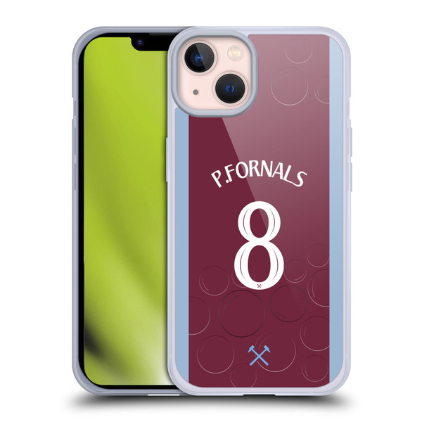 West Ham United FC 2023/24 Players Home Kit Pablo Fornals Soft Gel Case for Apple iPhone 13
