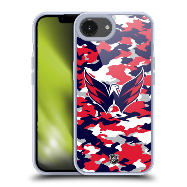 NHL Washington Capitals Camouflage Soft Gel Case for Apple iPhone 16e