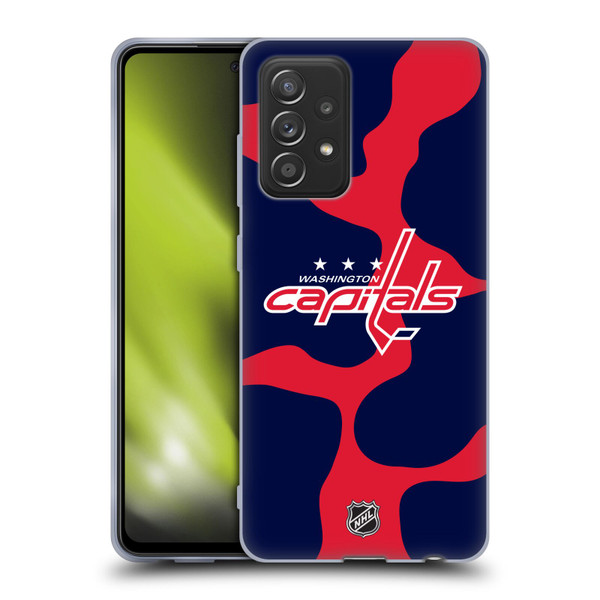 NHL Washington Capitals Cow Pattern Soft Gel Case for Samsung Galaxy A52 / A52s / 5G (2021)