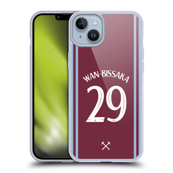 West Ham United FC 2024/25 Players Home Kit Aaron Wan-Bissaka Soft Gel Case for Apple iPhone 14 Plus