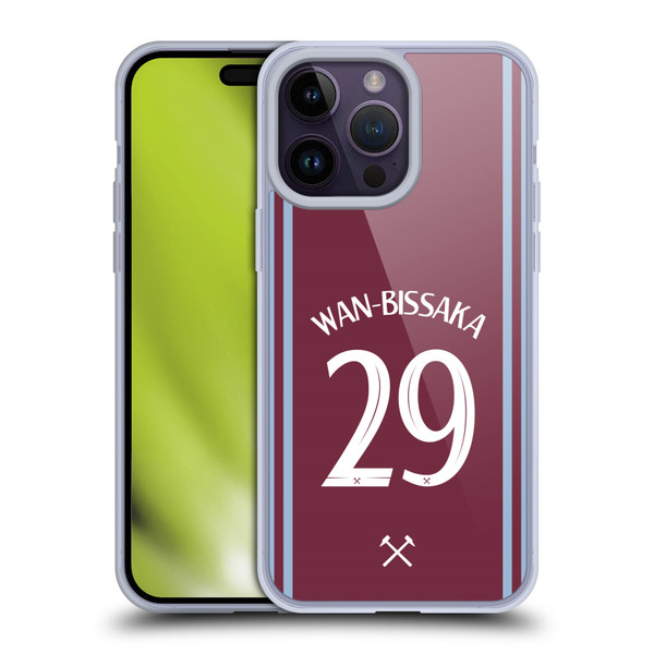 West Ham United FC 2024/25 Players Home Kit Aaron Wan-Bissaka Soft Gel Case for Apple iPhone 14 Pro Max
