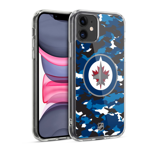 NHL Winnipeg Jets Camouflage Soft Gel Case for Apple iPhone 11