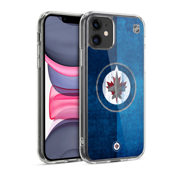 NHL Winnipeg Jets Half Distressed Soft Gel Case for Apple iPhone 11