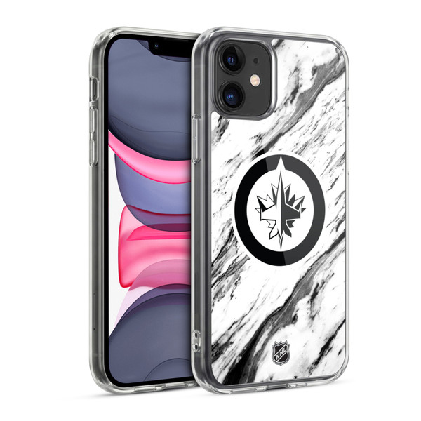 NHL Winnipeg Jets Marble Soft Gel Case for Apple iPhone 11