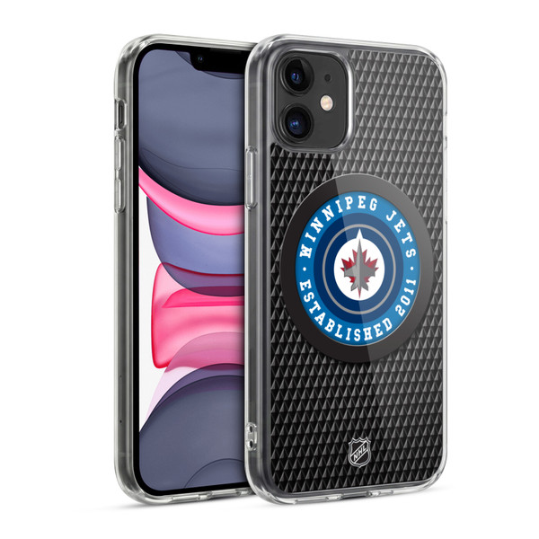 NHL Winnipeg Jets Puck Texture Soft Gel Case for Apple iPhone 11