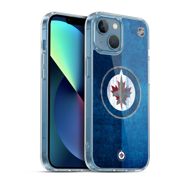 NHL Winnipeg Jets Half Distressed Soft Gel Case for Apple iPhone 13 Mini & MagSafe