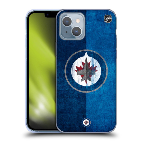 NHL Winnipeg Jets Half Distressed Soft Gel Case for Apple iPhone 14