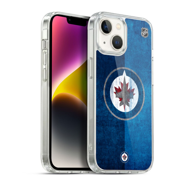 NHL Winnipeg Jets Half Distressed Soft Gel Case for Apple iPhone 14