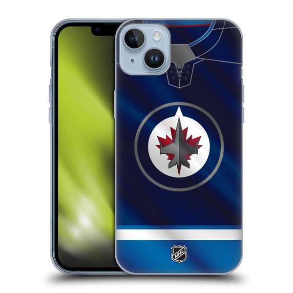 NHL Winnipeg Jets Jersey Soft Gel Case for Apple iPhone 14 Plus