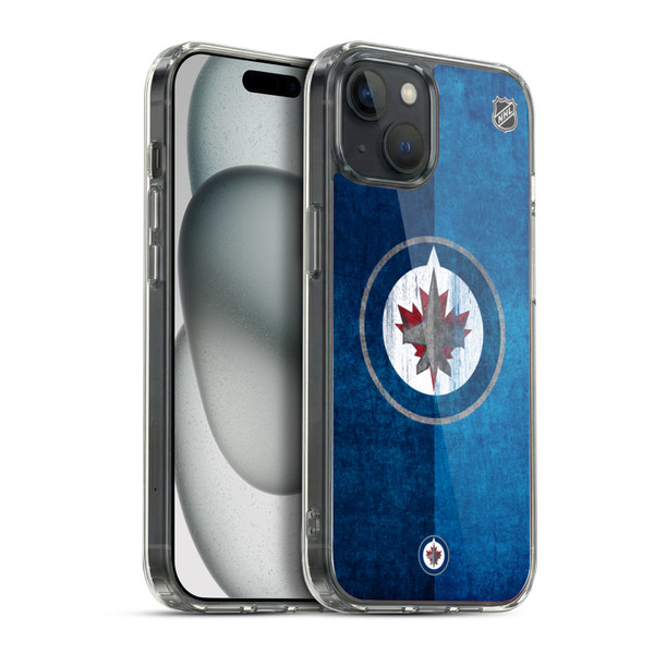 NHL Winnipeg Jets Half Distressed Soft Gel Case for Apple iPhone 15 Plus & MagSafe