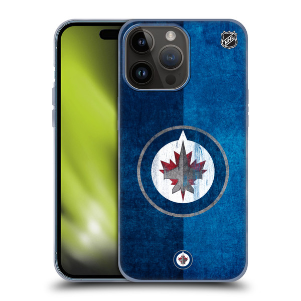 NHL Winnipeg Jets Half Distressed Soft Gel Case for Apple iPhone 15 Pro Max