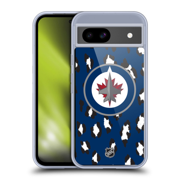 NHL Winnipeg Jets Leopard Pattern Soft Gel Case for Google Pixel 8a