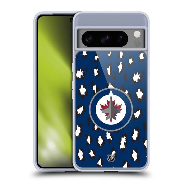 NHL Winnipeg Jets Leopard Pattern Soft Gel Case for Google Pixel 8 Pro