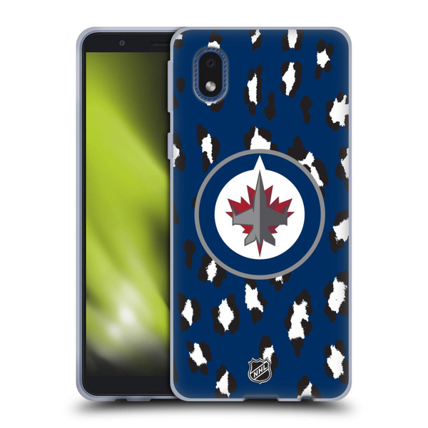 NHL Winnipeg Jets Leopard Pattern Soft Gel Case for Samsung Galaxy A01 Core (2020)