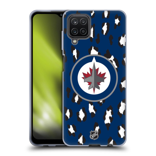 NHL Winnipeg Jets Leopard Pattern Soft Gel Case for Samsung Galaxy A12 (2020)