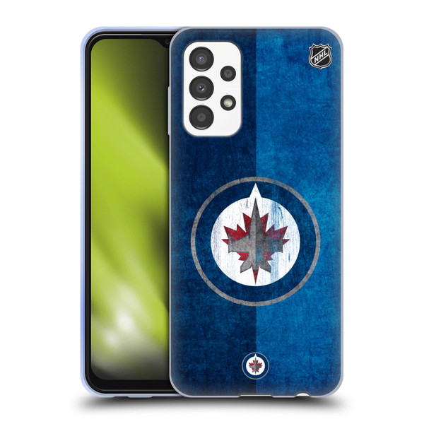 NHL Winnipeg Jets Half Distressed Soft Gel Case for Samsung Galaxy A13 (2022)