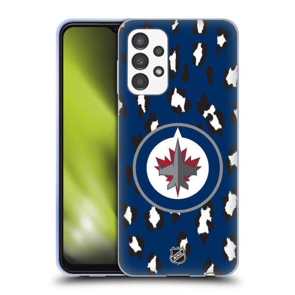 NHL Winnipeg Jets Leopard Pattern Soft Gel Case for Samsung Galaxy A13 (2022)