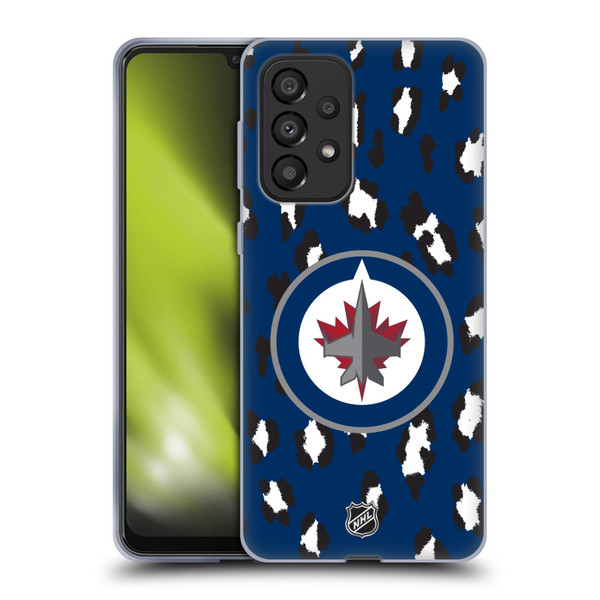 NHL Winnipeg Jets Leopard Pattern Soft Gel Case for Samsung Galaxy A33 5G (2022)