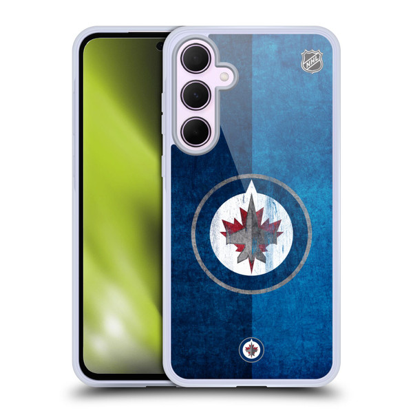 NHL Winnipeg Jets Half Distressed Soft Gel Case for Samsung Galaxy A35 5G