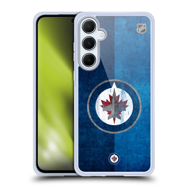 NHL Winnipeg Jets Half Distressed Soft Gel Case for Samsung Galaxy A55 5G