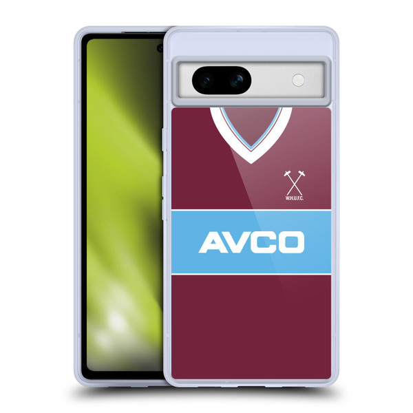 West Ham United FC Retro Kits 1983 Home Soft Gel Case for Google Pixel 7a