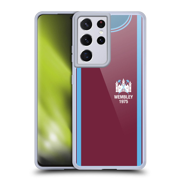 West Ham United FC Retro Kits 1975 FA Cup Final Soft Gel Case for Samsung Galaxy S21 Ultra 5G
